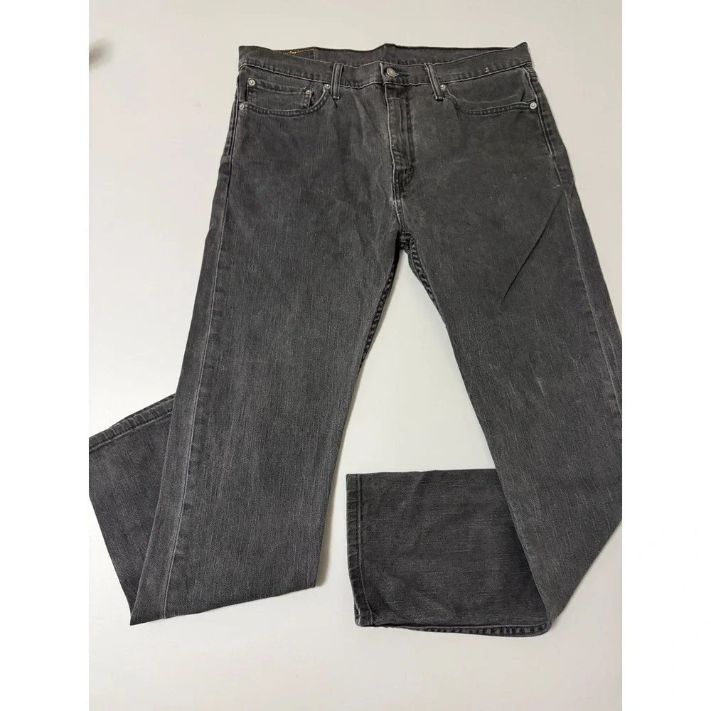 Levi's 508 Regular Taper Jeans Mens 36x32 Faded Black Denim Pants